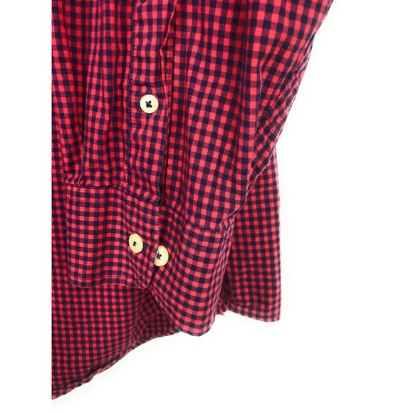 Roundtree & Yorke Men's 3XB Red Blue Check Long Sleeve Button Up Cotton Shirt A4 - Picture 3 of 4